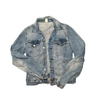 Distressed denim jacket